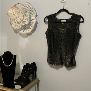 Kristen Nicole shiny black tank size large